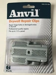 Anvil 6 Pack Steel Drywal Repair Clips And 12 Screw Fit Up To 1/2" Panel. Fixed Price $10.99.