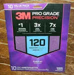 3M Pro Grade Precision 10CT Sanding Sheets *120 Grit* 9" X 11" #SHR120-PGP-10T. Fixed Price $15.25.