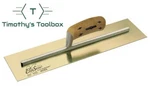 Kraft Tool 14"X5" Elite Series Star Golden Stainless Steel Trowel Cork Handle. Fixed Price $68.00.