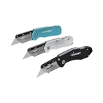 Husky 3-PACK Folding Utility Knives Lockback Aluminum Steel Blue Silver Black. Fixed Price $15.00.