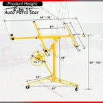 11FT 150LBS Drywall Lift Panel Hoist Plasterboard Sheetrock Jack Rolling. Fixed Price $164.61.