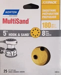 Norton 49219 Multisand 5" Hook & Sanding Disc Hole P180-GRIT Job 25PK New. Fixed Price $19.00.