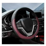 Leather Steering Wheel Cover, Anti-slip Full Surround Car Wine Red. Fixed Price $9.72.