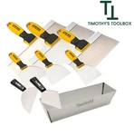 Tapetech Professional Stainless Steel Taping Knife Set With 12" Mud Pan. Fixed Price $109.00.
