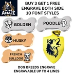 Laser Engraving Stainless Steel Dog Cat Pet Tag - Flexible Customize Both Side. Fixed Price $7.99.
