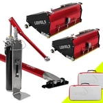 LEVEL5 Drywall Set 10" & 12" Mega Flat Boxes W/ Extension Handle + Pump 4-629. Fixed Price $1493.17.