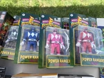 Mighty Morphin Power Rangers Retro Set Red Black Blue Pink Flip Heads. Fixed Price $60.00.