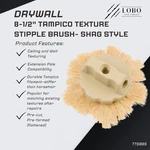 Lobo Tools 8-1/2" Tampico Shag Style Drywall Stipple Brush Professional Ceiling. Fixed Price $33.75.