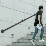 5FT Pipe Stair Handrail Metal Black For Indoor & Outdoor Wall Mount Support. Fixed Price $38.98.
