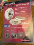 Allway WEK2 Wall-ez Drywall Repair Kit With Tapered Hole Saw And Plugs. Fixed Price $17.49.