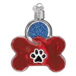 Old World Christmas Blown Glass Ornament For Tree, Dog Tag. Fixed Price $14.78.