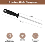 12 Inches Knife Sharpening Steel Rod, High Carbon Honing With 9 Inc.... Fixed Price $11.95.