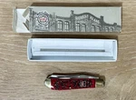 Kissing Crane Red Jigged Bone Mini Trapper Pocket Knife KC6218RD Robert Klass. Fixed Price $38.99.