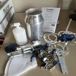 Kobalt Spray Kit With Manual And Accessories, Paint Cups, Guns. Fixed Price $44.00.