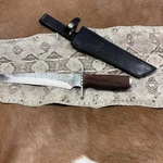 Excellent Rock Blade Damascus Steel William Edward With Sheath 13 Overall. Fixed Price $135.00.