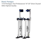 Pentagon Tool Professional 18"-30" Silver Drywall Stilts Highest Quality. Fixed Price $50.00.