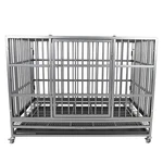 47 Inch Iron Heavy Duty Dog Crate, Double Door Design Cage, Kennel With Wheels. Fixed Price $189.94.