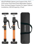 Holothurian Cabinet Jack Support Pole 15.8-23.6IN 200LB 2-PACK Third Hand. Fixed Price $51.99.