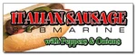 Italian Sausage Sub Decal Sticker Hero Peppers Grilled Onions Sandwich. Fixed Price $22.99.