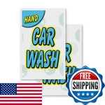 Signmission Hand Car Wash 2-PACK 24 X 36 Vinyl Decals Insert Peel Stick. Fixed Price $66.09.