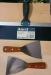 12" Drywall Finishing Paint Scraper Taping Knife & (2) 4" Putty Knives. Fixed Price $17.99.