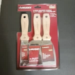 Husky 3PC Wooden Handle Stainless Steel Putty Knife & Scraper Set Brand New. Fixed Price $10.00.